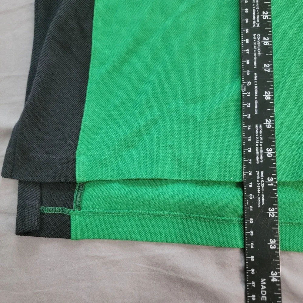 Polo Ralph Lauren Big Pony Shirt Men's Green Long Sleeve Number Patch Big & Tall
